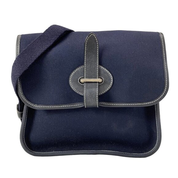 Auth HERMES Buenaventura Mini - Blue Indigo Toile Officier Veau Barenia None - Picture 1 of 15